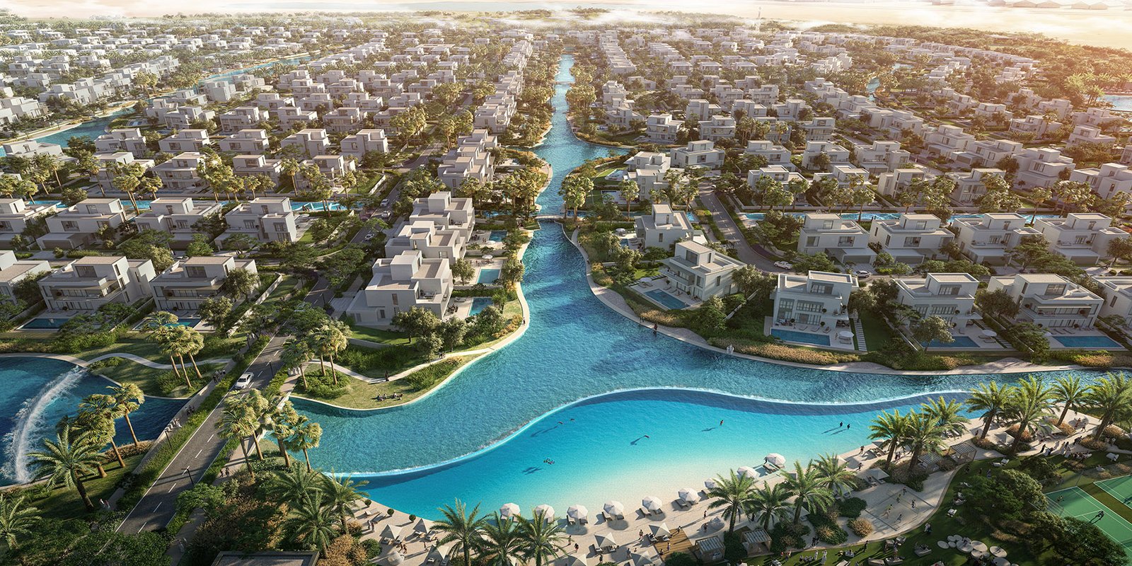 Aerial view of The Oasis by Emaar Dubai community