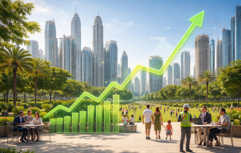 Investing in Dubai vs UK Property 2026 showing sustainable growth and real estate stability in Dubai